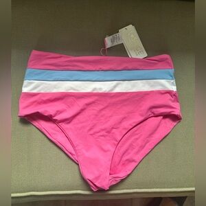 L*Space Portia Stripe High-Waisted Bikini Bottom